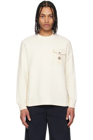 Moncler Off-White Cotton Pocket Sweatshirt