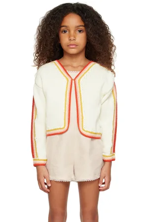 Chloé Kids Off-White Striped Cardigan