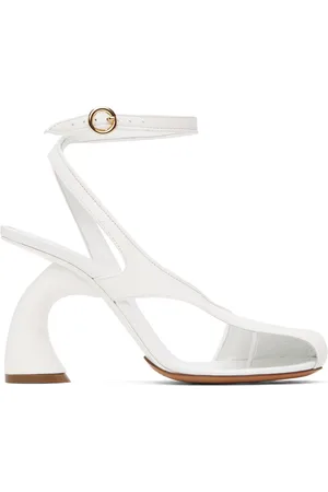 DRIES VAN NOTEN White Leather Heeled Sandals