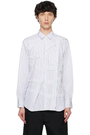 Comme des Garçons White & Blue Striped Shirt
