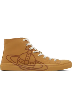 Vivienne Westwood Tan High Top Canvas Plimsoll Sneakers