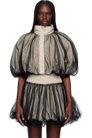 Renaissance Renaissance Gray Tiny Tulle Bomber Jacket