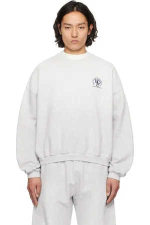 Alexander Wang Gray Logo Oversized Cotton Terry Sweatshirt