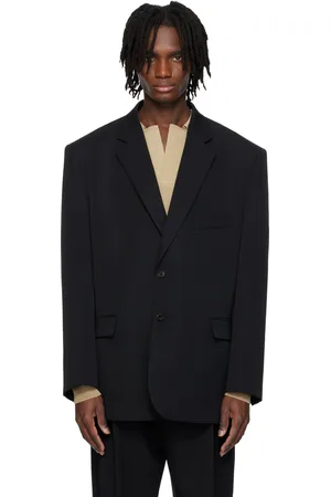 Recto Black Oversize Single Breasted Blazer
