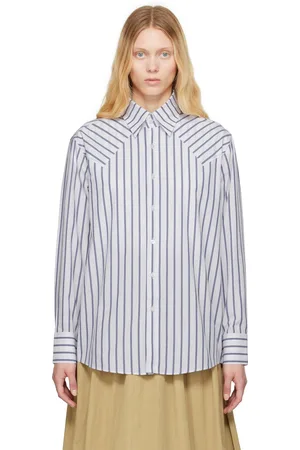 Carter Young White & Blue Western Business Shirt