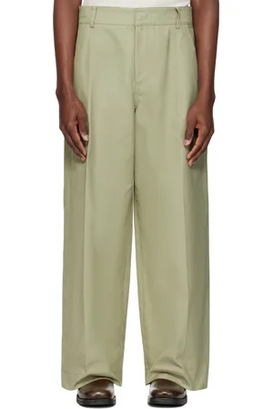 Recto Beige Wide Fit Cotton Trousers