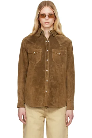 Carter Young Brown Western Suede Shirt