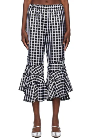 Comme des Garçons Black Satin Check Trousers