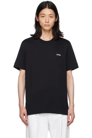 Ermenegildo Zegna Black Embroidered T-Shirt