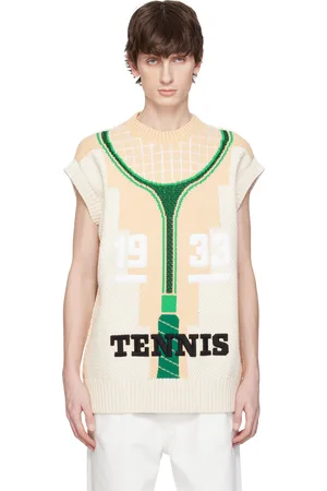 Lacoste Beige Runway Graphic Sweater Vest