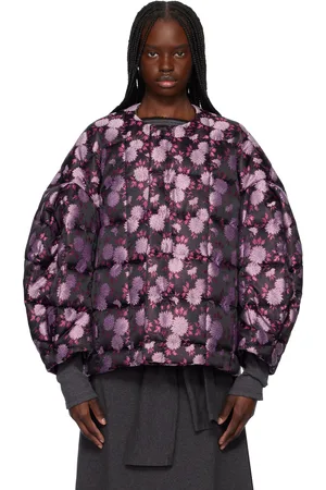 Comme des Garçons Black & Pink Jacquard Quilted Jacket