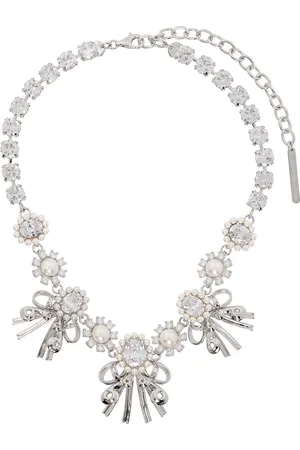 Shushu/Tong Silver Curly Hair Sunflower Diamond Chain Necklace