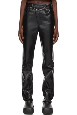 AGOLDE Black Criss-Cross Leather Pants