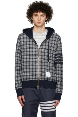Thom Browne Navy 4-Bar Hoodie