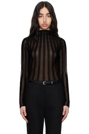 REMAIN Birger Christensen Black Fine Knit Long Sleeve Top