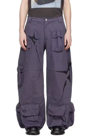 Collina Strada Navy Garden Denim Cargo Pants