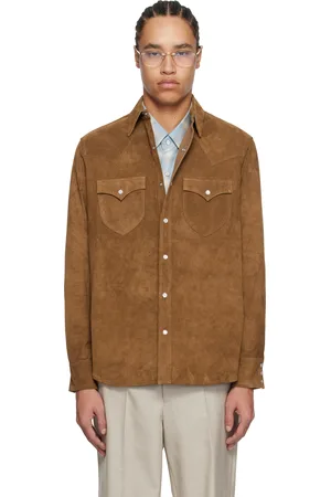 Carter Young Brown Western Suede Shirt