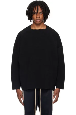 FEAR OF GOD Black Dropped Shoulder Sweater