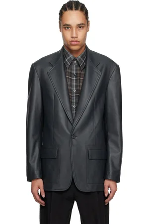 Carter Young Single Breasted Leather Blazer