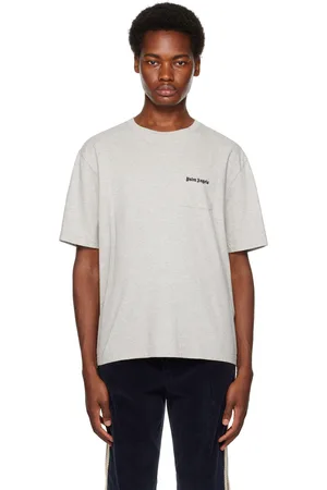 Palm Angels Gray Embroidered T-Shirt