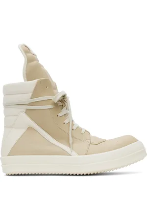 Rick Owens Beige Hollywood Geobasket Sneakers
