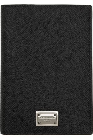 Dolce & Gabbana Black Calfskin Logo Tag Passport Holder