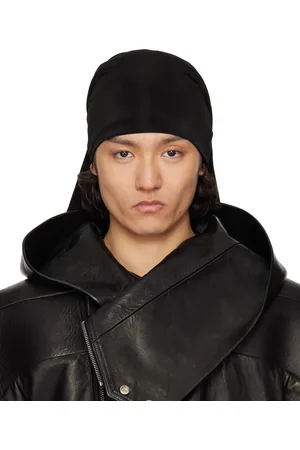 Rick Owens Black Hollywood Stretch Cupro Jersey Wig Hat