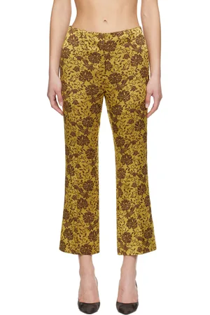 DRIES VAN NOTEN Khaki Jacquard Trousers