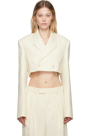 WARDROBE.NYC Off-White Cropped Blazer