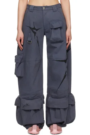 Collina Strada Blue Garden Denim Cargo Pants