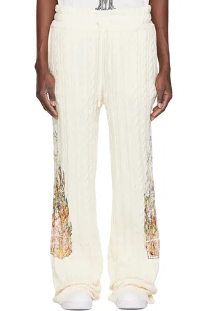 Who Decides War Off-White Flame Glass Cable Knit Sweatpants