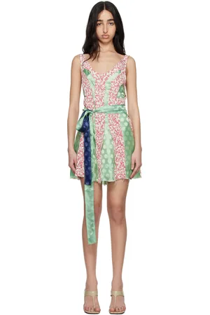 Edward Cuming Green & White Third Divorce Minidress