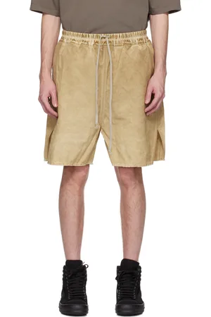 Rick Owens Beige Hollywood Long Boxers Butt Zipp Shorts