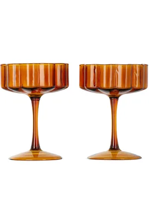 Fazeek Orange Wave Coupe Glass Set