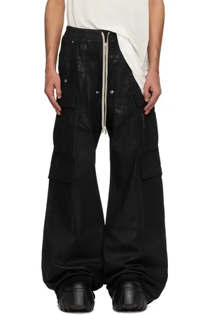 Rick Owens Black Hollywood Double Cargo Jumbo Belas Denim Pants