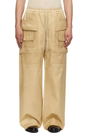 Rick Owens Beige Hollywood Creatch Wide Cargo Pants