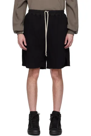Rick Owens Black Hollywood Long Boxers Butt Zipp Shorts