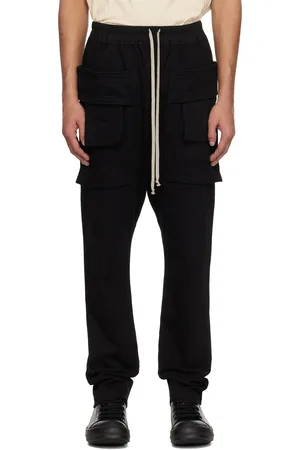 Rick Owens Black Hollywood Creatch Cargo Drawstring Pants