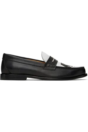 KIDSUPER STUDIOS Black & White Patchwork Penny Loafers