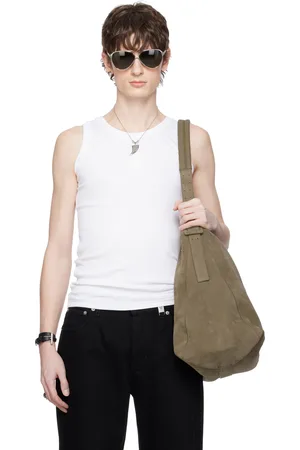 Alexander McQueen White Embroidered Skull Tank Top