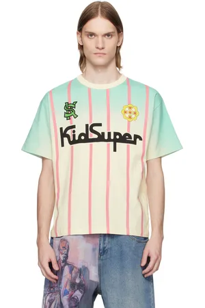 KIDSUPER STUDIOS Blue & Off-White Soccer Jersey T-shirt