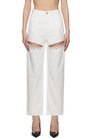 AREA Crystal Slit Jeans