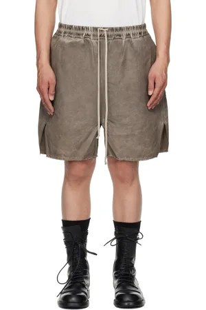 Rick Owens Gray Hollywood Long Boxers Butt Zipp Shorts