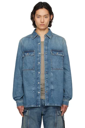 Rick Owens Indigo Hollywood Denim Overshirt