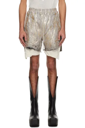 Rick Owens Gold Hollywood Boxers Denim Shorts