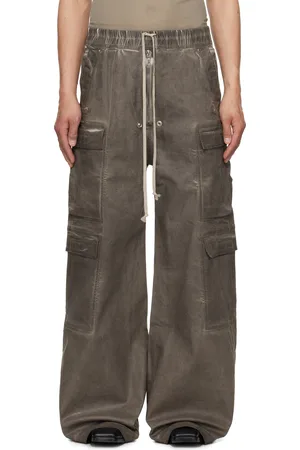 Rick Owens Gray Hollywood Double Cargo Jumbo Belas Denim Pants