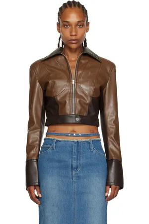 Juneyen Paneled Faux-Leather Bomber Jacket