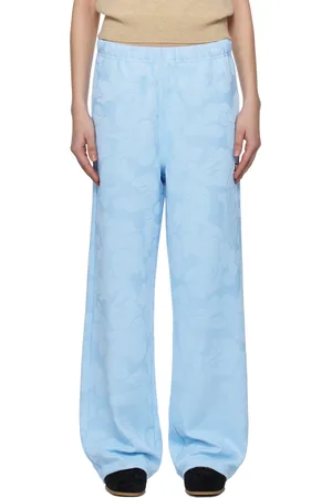 BAPE Blue Solid Camo Jacquard One Point Wide Lounge Pants