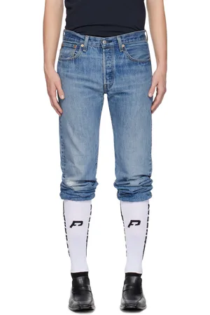 PROTOTYPES Blue & White Sock Stirrup Jeans