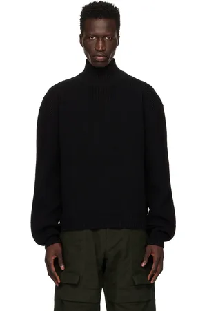 Rick Owens Black Porterville Rib Turtleneck